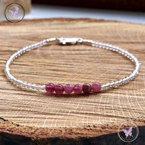 Pink Tourmaline Crystal Quartz Bracelet